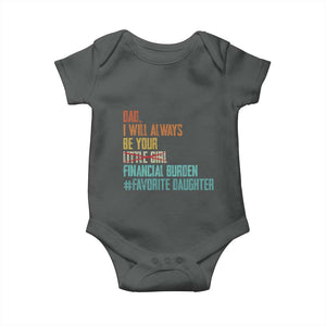 Dad I Will Always Be Your Financial Burden Baby Onesie Funny Girl Dad TS11 Dark Heather Print Your Wear