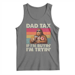 Dad Tax If I Am Buying I Am Trying Tank Top Funny Bigfoot Dad Father's Day Fast Food TS11 Black Heather Print Your Wear