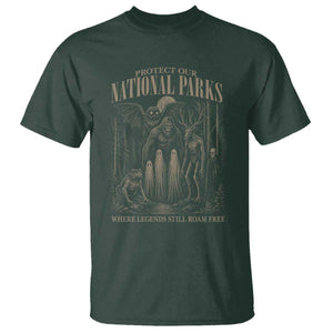 Protect Our National Parks Funny Cryptid Weirdcore T Shirt Where Legends Still Roam Free Bigfoot Monthman