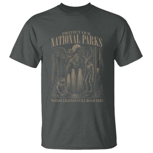 Protect Our National Parks Funny Cryptid Weirdcore T Shirt Where Legends Still Roam Free Bigfoot Monthman