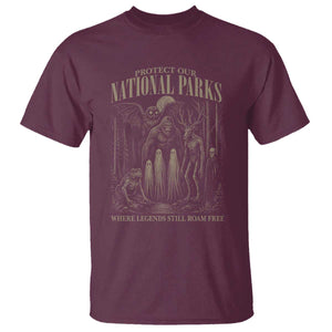 Protect Our National Parks Funny Cryptid Weirdcore T Shirt Where Legends Still Roam Free Bigfoot Monthman