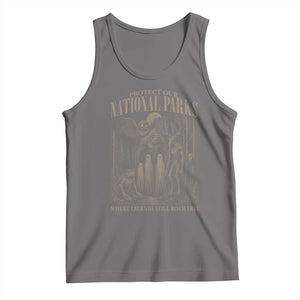 Protect Our National Parks Funny Cryptid Weirdcore Tank Top Where Legends Still Roam Free Bigfoot Monthman