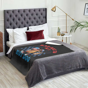 Bad Day To Be A Hot Dog 4th of July Throw Blanket Funny BBQ Grilling