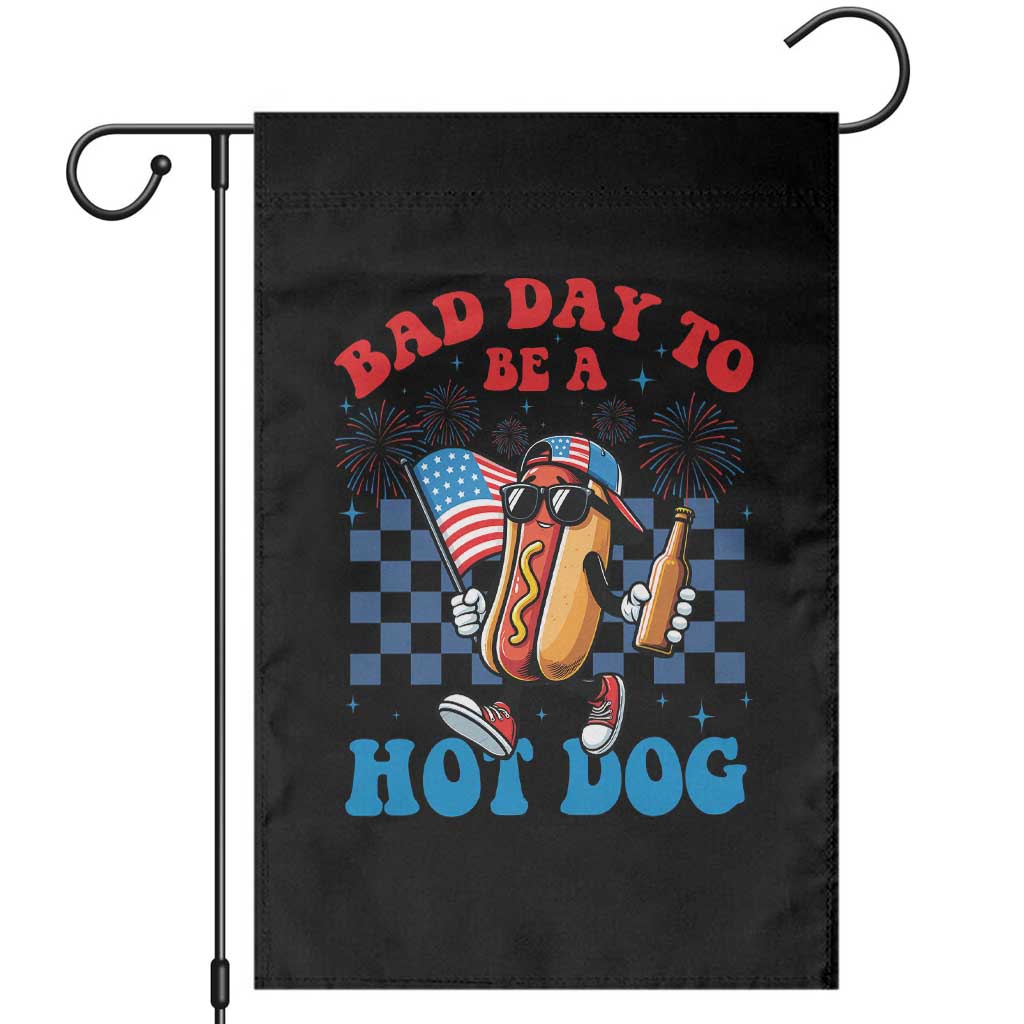Bad Day To Be A Hot Dog 4th of July Garden Flag Funny BBQ Grilling TS11 Black Print Your Wear