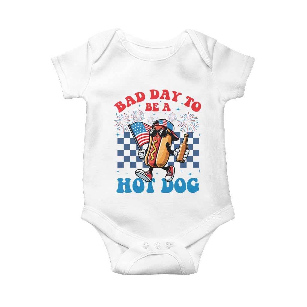 Bad Day To Be A Hot Dog 4th of July Baby Onesie Funny BBQ Grilling
