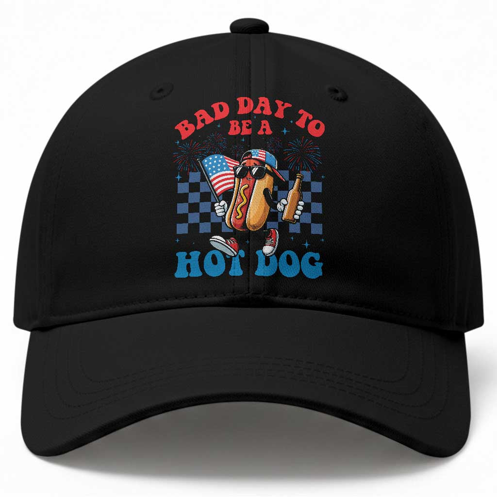 Bad Day To Be A Hot Dog 4th of July Baseball Cap Funny BBQ Grilling