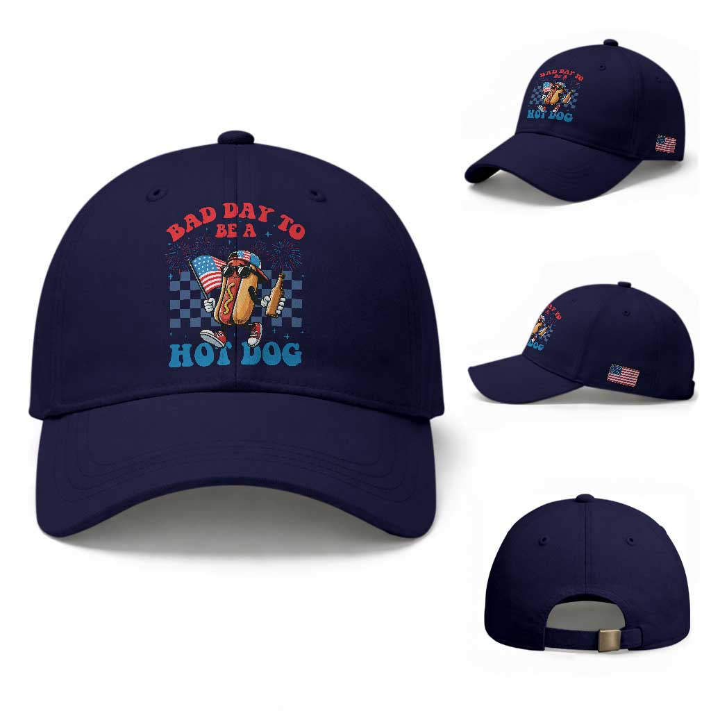 Bad Day To Be A Hot Dog 4th of July Baseball Cap Funny BBQ Grilling
