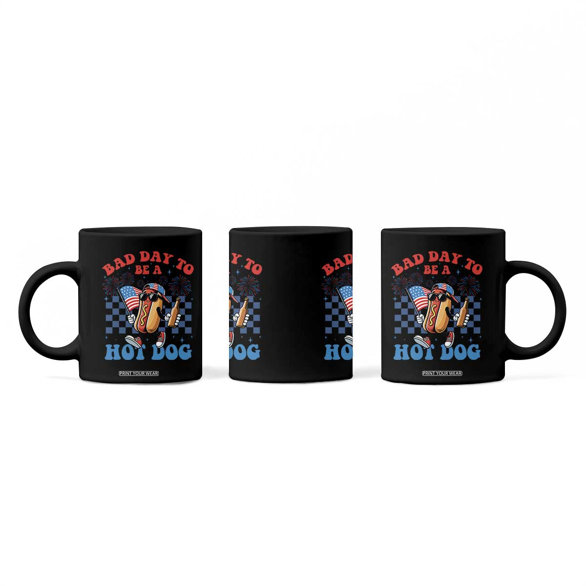 Bad Day To Be A Hot Dog 4th of July Coffee Mug Funny BBQ Grilling