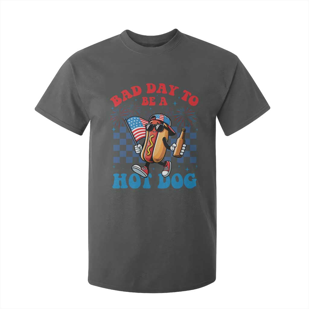Bad Day To Be A Hot Dog 4th of July T Shirt For Kid Funny BBQ Grilling