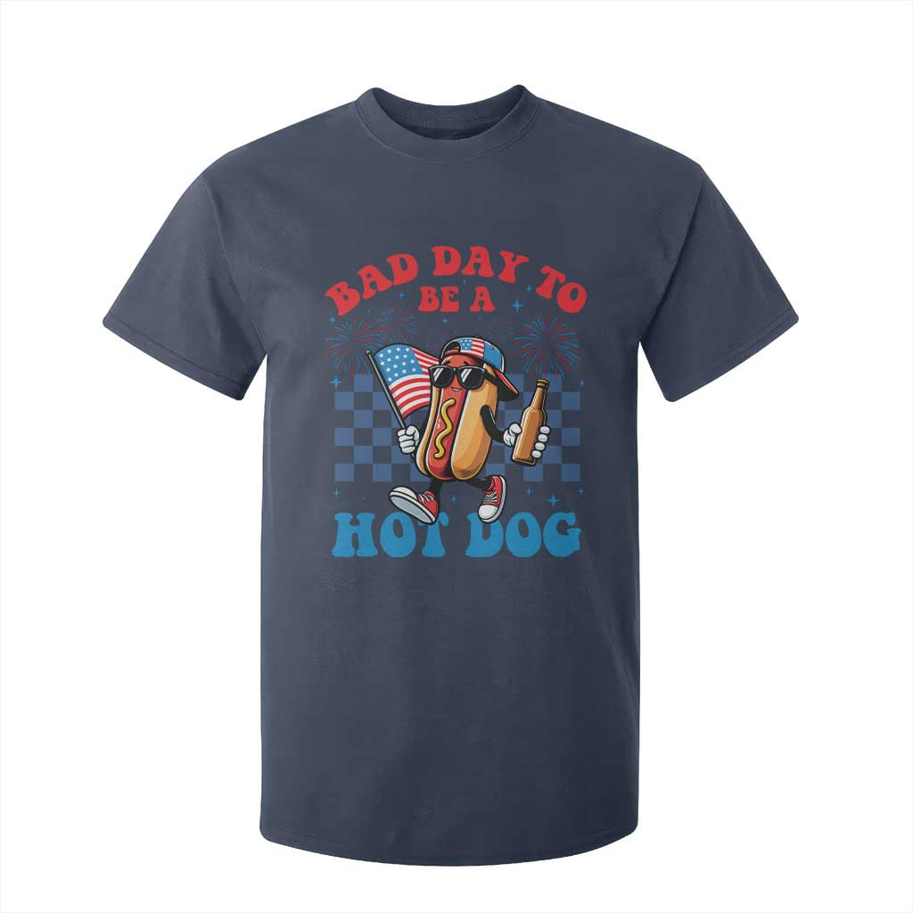 Bad Day To Be A Hot Dog 4th of July T Shirt For Kid Funny BBQ Grilling