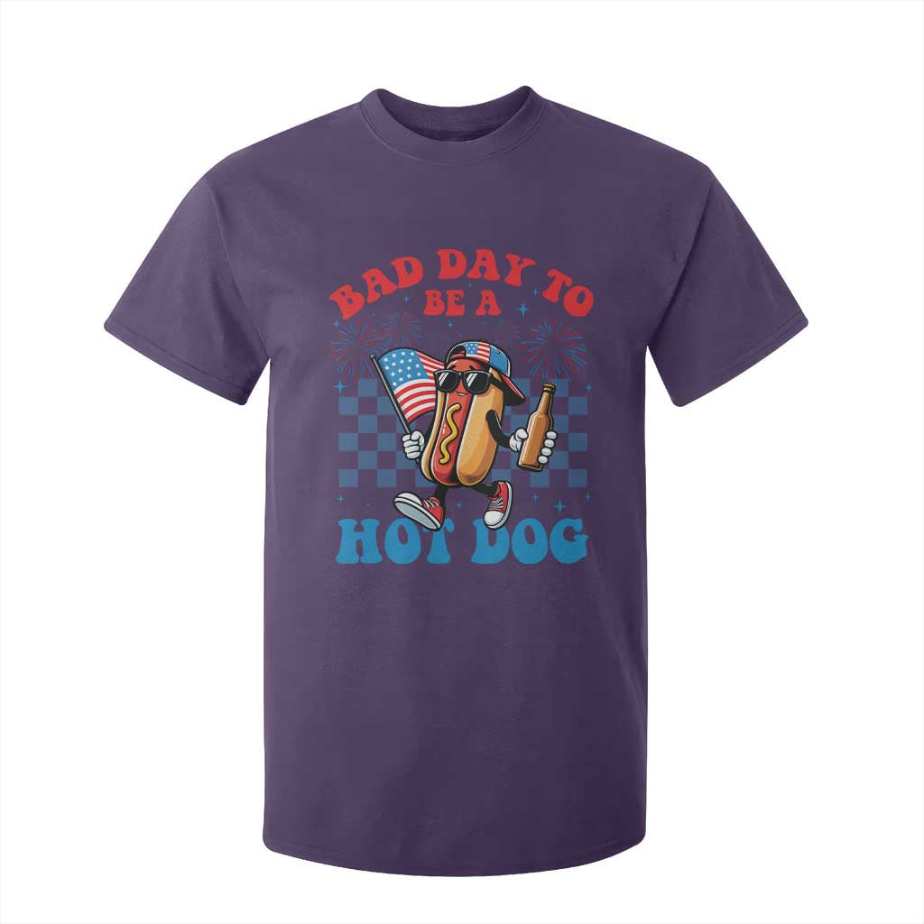 Bad Day To Be A Hot Dog 4th of July T Shirt For Kid Funny BBQ Grilling