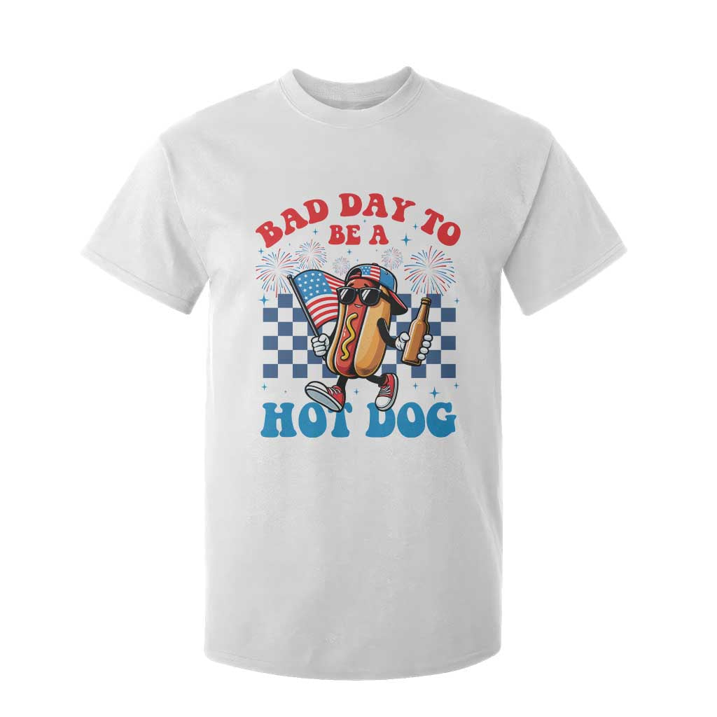 Bad Day To Be A Hot Dog 4th of July T Shirt For Kid Funny BBQ Grilling
