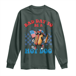 Bad Day To Be A Hot Dog 4th of July Long Sleeve Shirt Funny BBQ Grilling