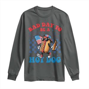 Bad Day To Be A Hot Dog 4th of July Long Sleeve Shirt Funny BBQ Grilling