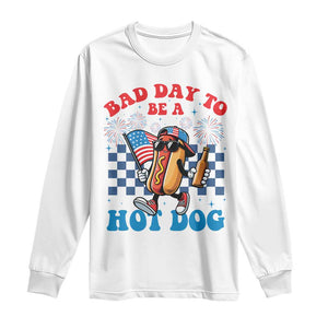 Bad Day To Be A Hot Dog 4th of July Long Sleeve Shirt Funny BBQ Grilling