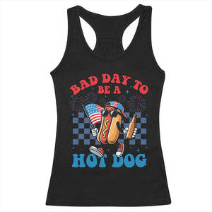 Bad Day To Be A Hot Dog 4th of July Racerback Tank Top Funny BBQ Grilling