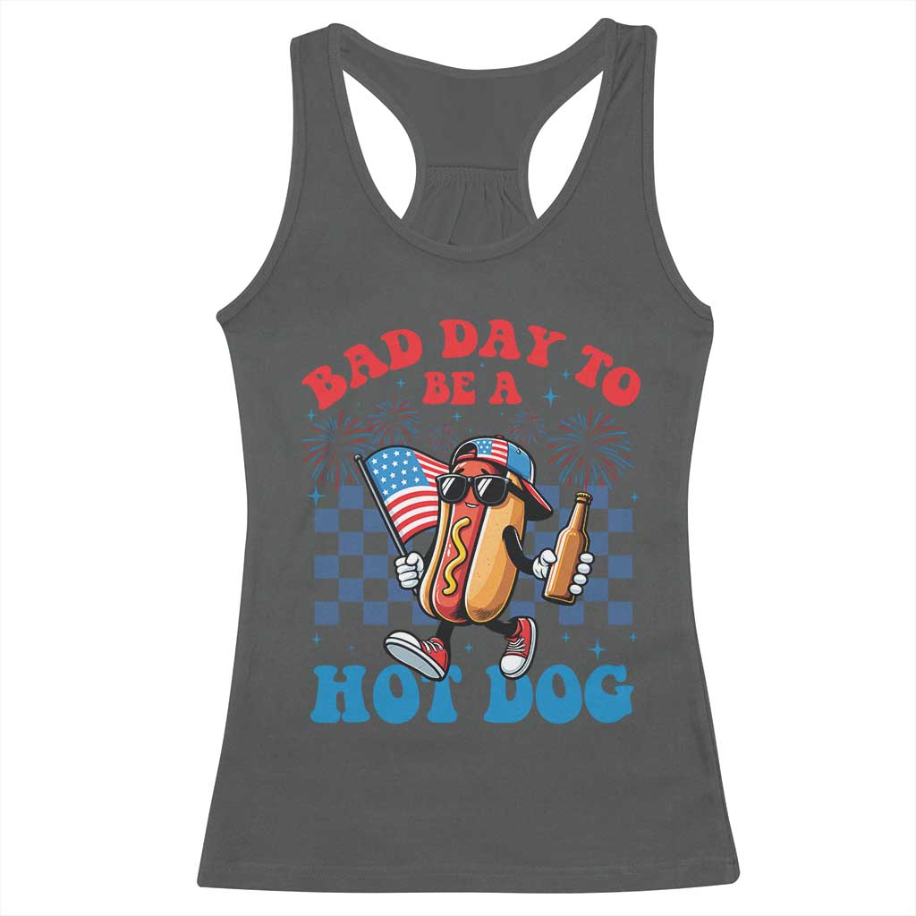 Bad Day To Be A Hot Dog 4th of July Racerback Tank Top Funny BBQ Grilling