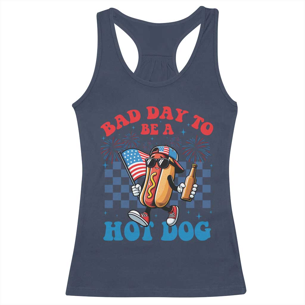Bad Day To Be A Hot Dog 4th of July Racerback Tank Top Funny BBQ Grilling