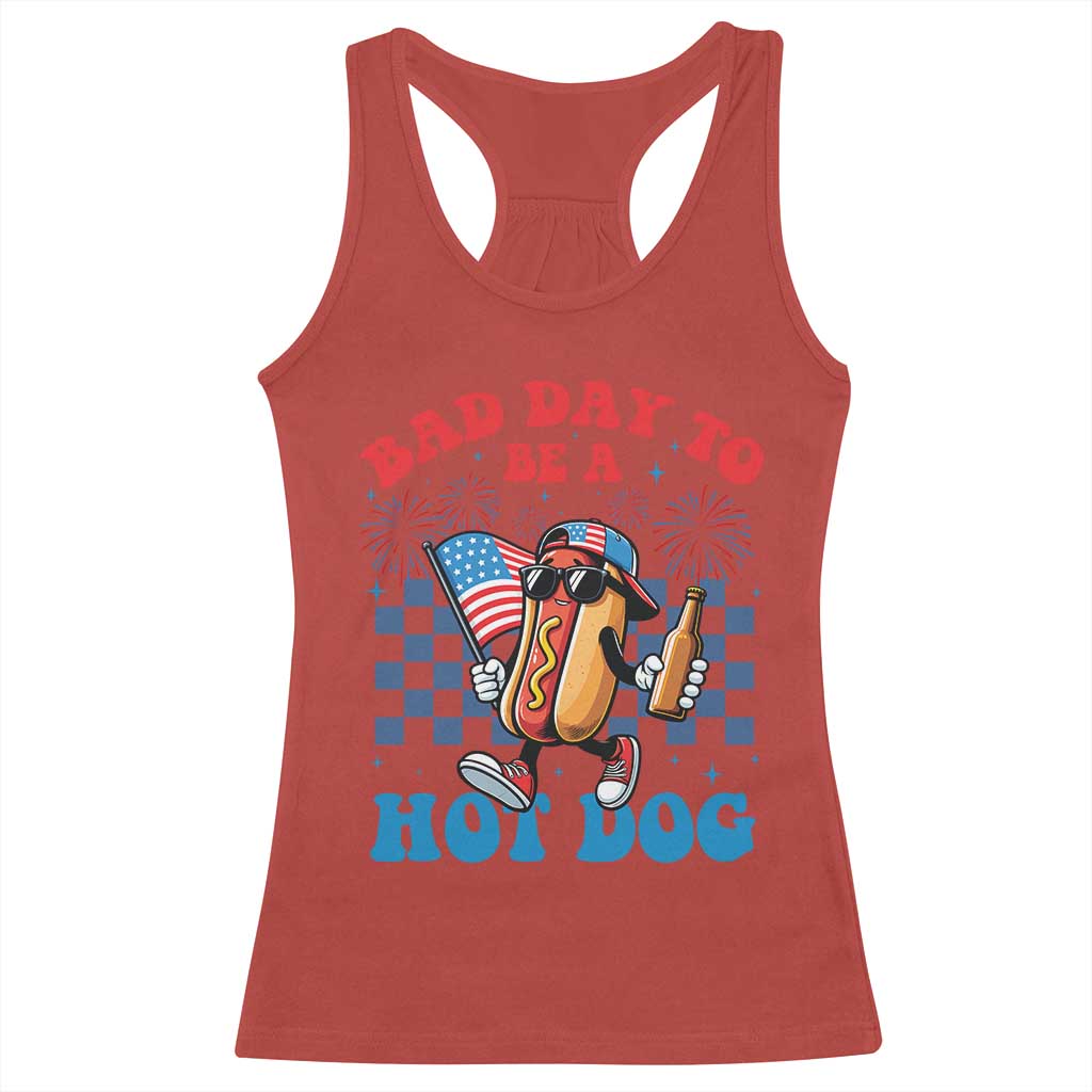 Bad Day To Be A Hot Dog 4th of July Racerback Tank Top Funny BBQ Grilling