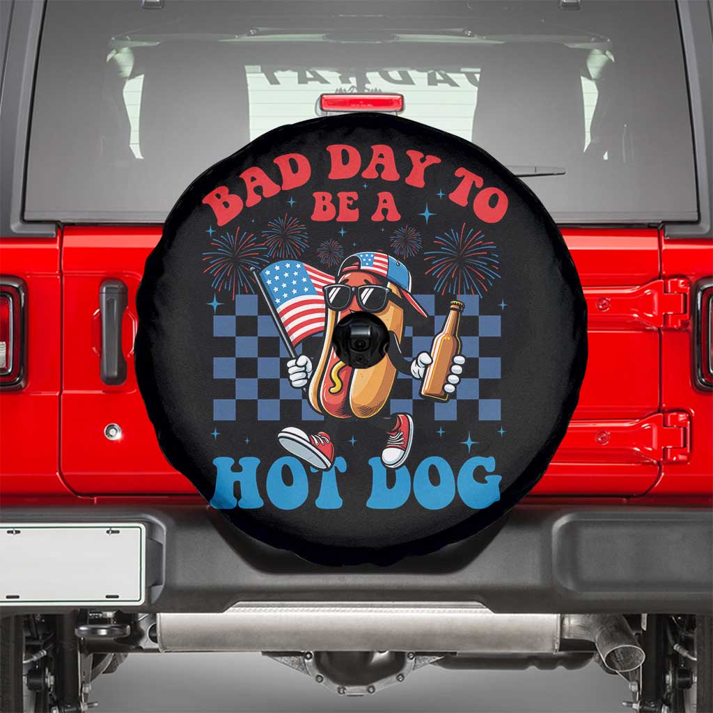 Bad Day To Be A Hot Dog 4th of July Spare Tire Cover Funny BBQ Grilling