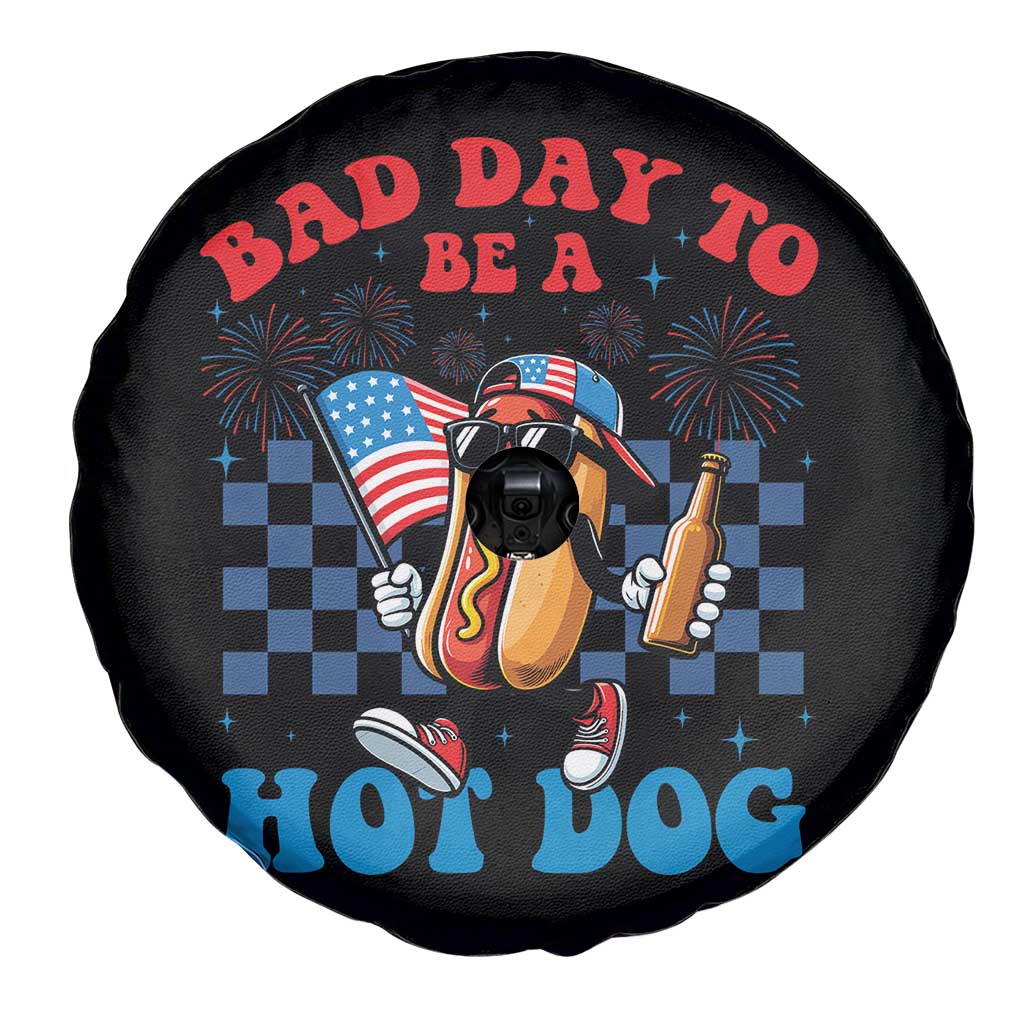 Bad Day To Be A Hot Dog 4th of July Spare Tire Cover Funny BBQ Grilling