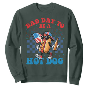 Bad Day To Be A Hot Dog 4th of July Sweatshirt Funny BBQ Grilling
