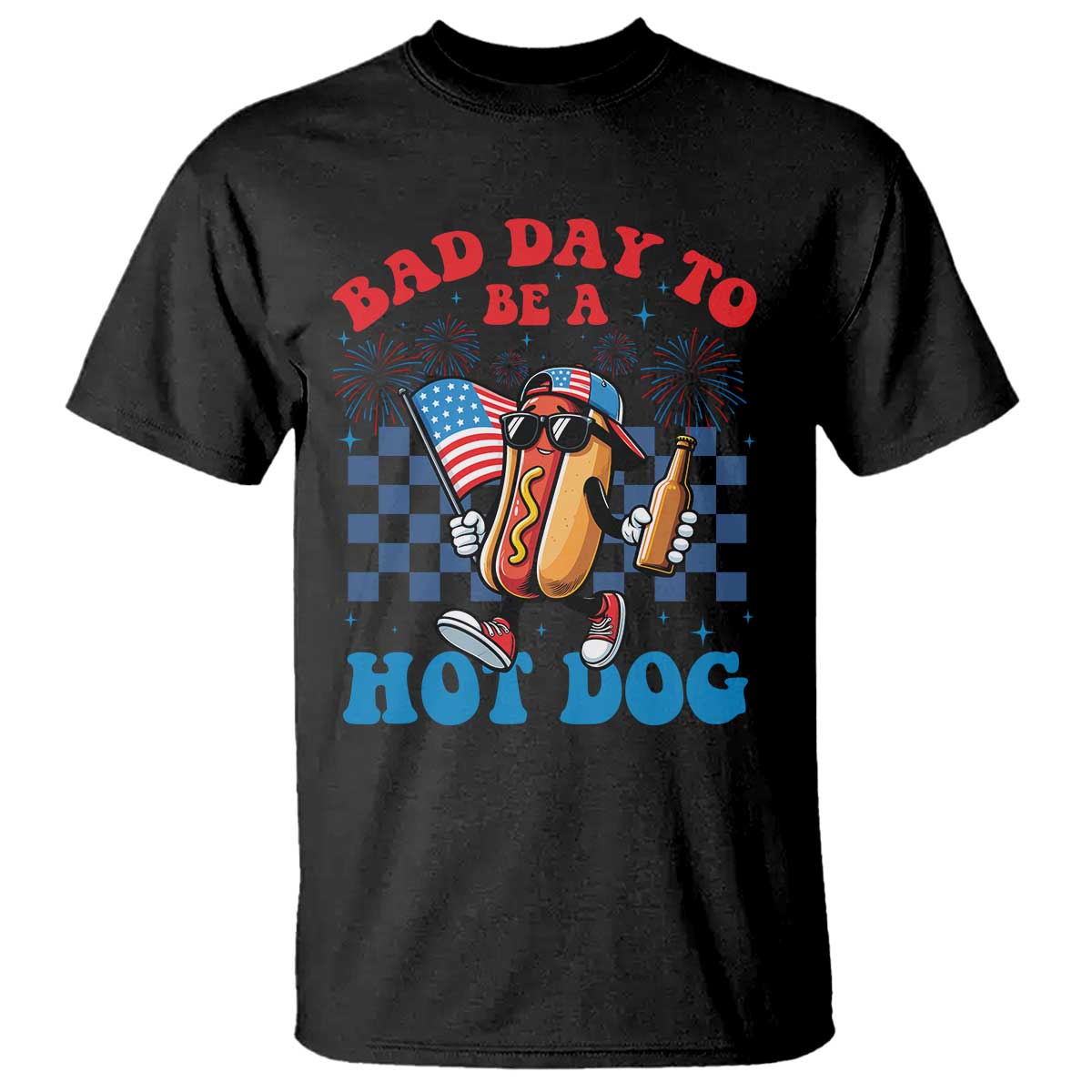 Bad Day To Be A Hot Dog 4th of July T Shirt Funny BBQ Grilling