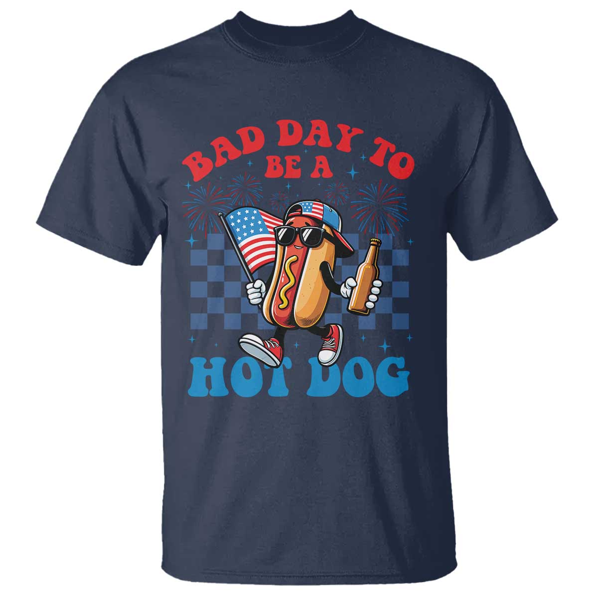 Bad Day To Be A Hot Dog 4th of July T Shirt Funny BBQ Grilling