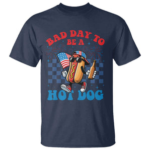 Bad Day To Be A Hot Dog 4th of July T Shirt Funny BBQ Grilling