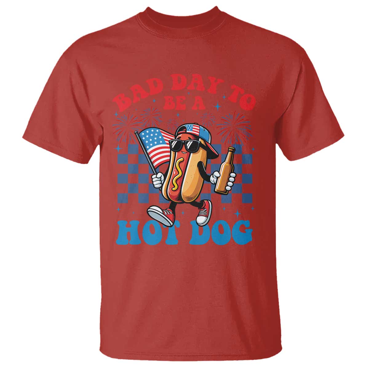 Bad Day To Be A Hot Dog 4th of July T Shirt Funny BBQ Grilling