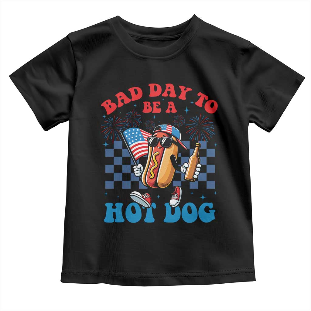 Bad Day To Be A Hot Dog 4th of July Toddler T Shirt Funny BBQ Grilling