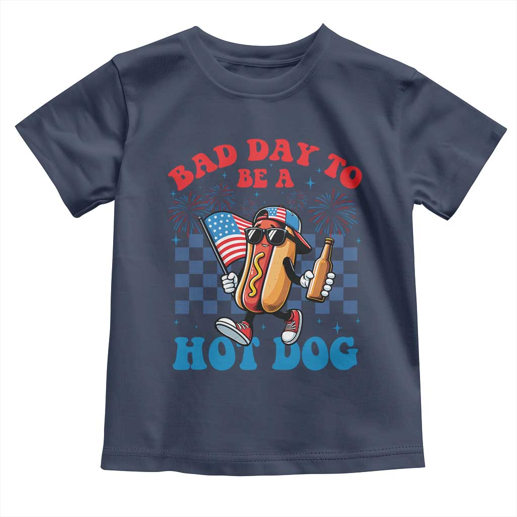 Bad Day To Be A Hot Dog 4th of July Toddler T Shirt Funny BBQ Grilling