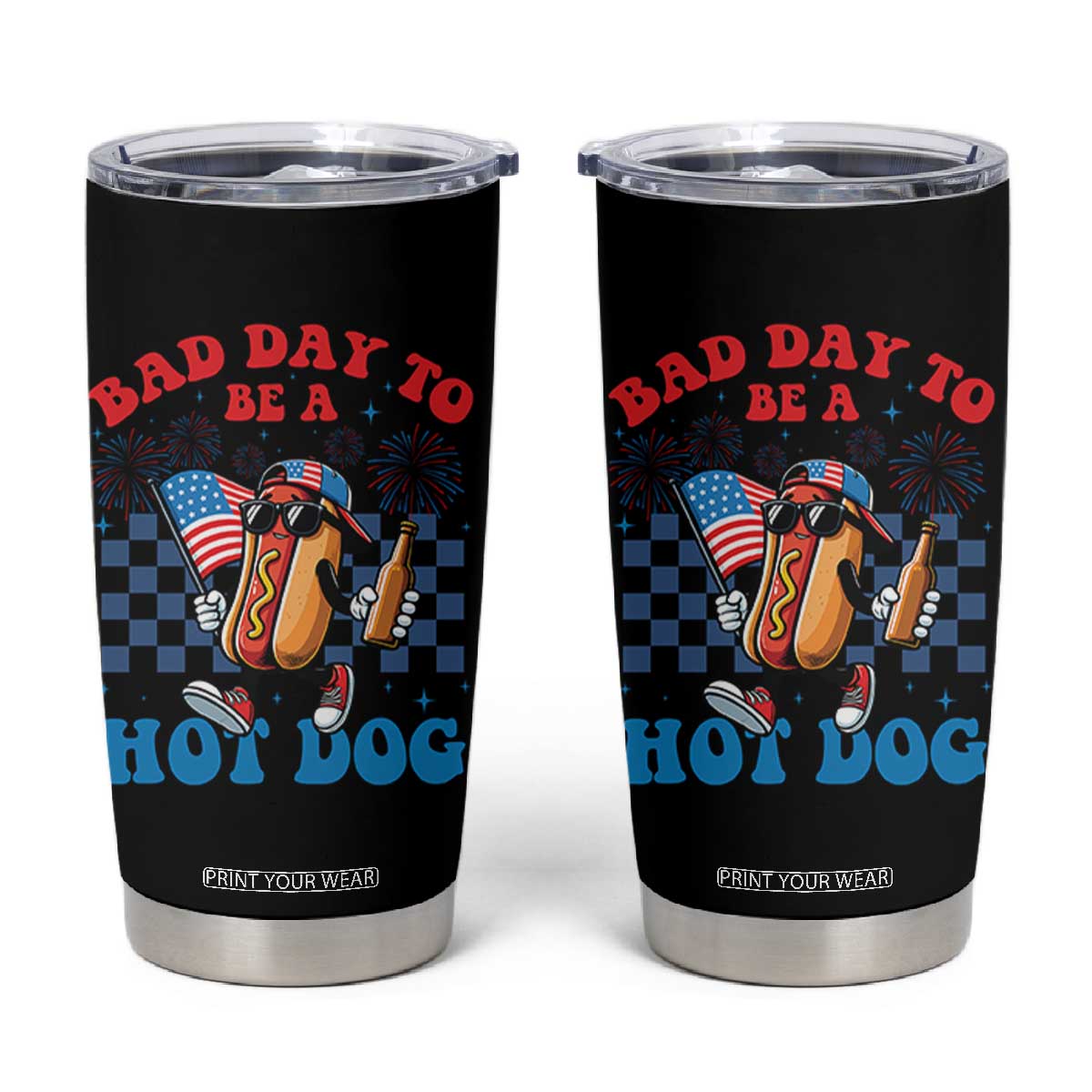 Bad Day To Be A Hot Dog 4th of July Tumbler Cup Funny BBQ Grilling