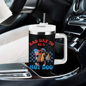 Bad Day To Be A Hot Dog 4th of July Tumbler With Handle Funny BBQ Grilling