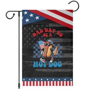 Bad Day To Be A Hot Dog 4th of July Patriotic Garden Flag Funny BBQ Grilling TS11 Distressed Black Blue Print Your Wear