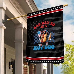 Bad Day To Be A Hot Dog 4th of July Patriotic Garden Flag Funny BBQ Grilling TS11 Distressed Black Red Print Your Wear