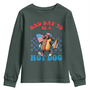Bad Day To Be A Hot Dog 4th of July Youth Sweatshirt Funny BBQ Grilling