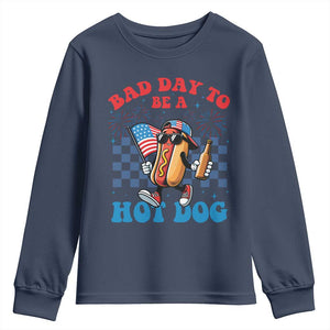 Bad Day To Be A Hot Dog 4th of July Youth Sweatshirt Funny BBQ Grilling