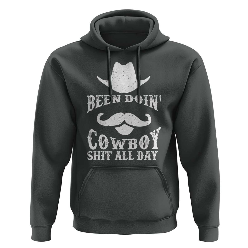 Funny Cowboy Hoodie Been Doin' Cowboy Shit Western Retro Hat TS11 Dark Heather Print Your Wear