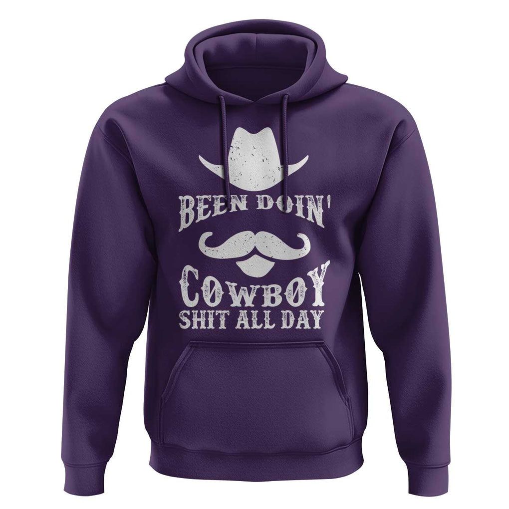 Funny Cowboy Hoodie Been Doin' Cowboy Shit Western Retro Hat TS11 Purple Print Your Wear