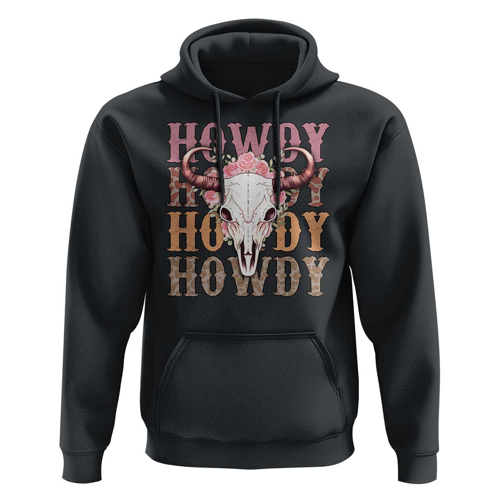 Country Cowgirl Hoodie Howdy Rodeo Cowboy Flower Skull TS11 Black Print Your Wear