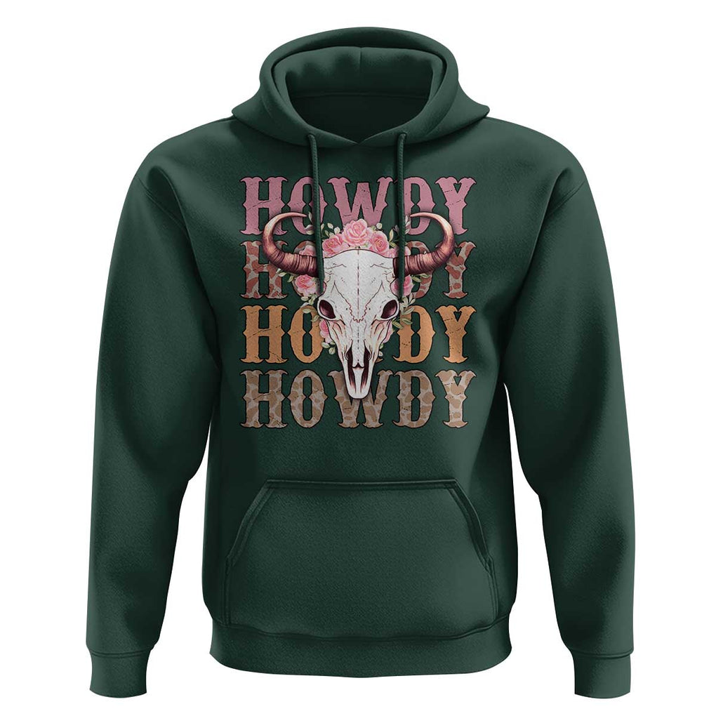 Country Cowgirl Hoodie Howdy Rodeo Cowboy Flower Skull TS11 Dark Forest Green Print Your Wear