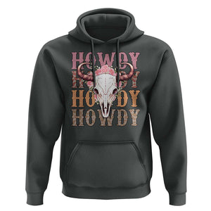 Country Cowgirl Hoodie Howdy Rodeo Cowboy Flower Skull TS11 Dark Heather Print Your Wear