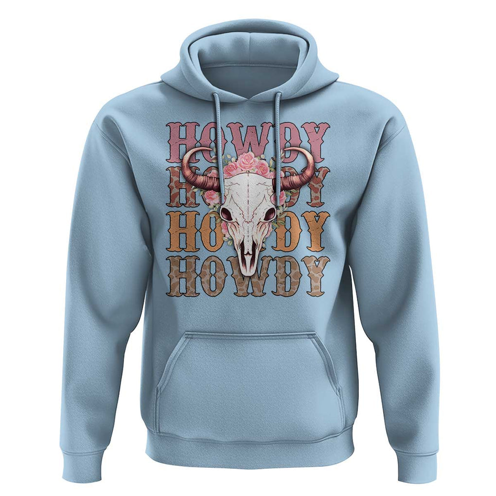 Country Cowgirl Hoodie Howdy Rodeo Cowboy Flower Skull TS11 Light Blue Print Your Wear
