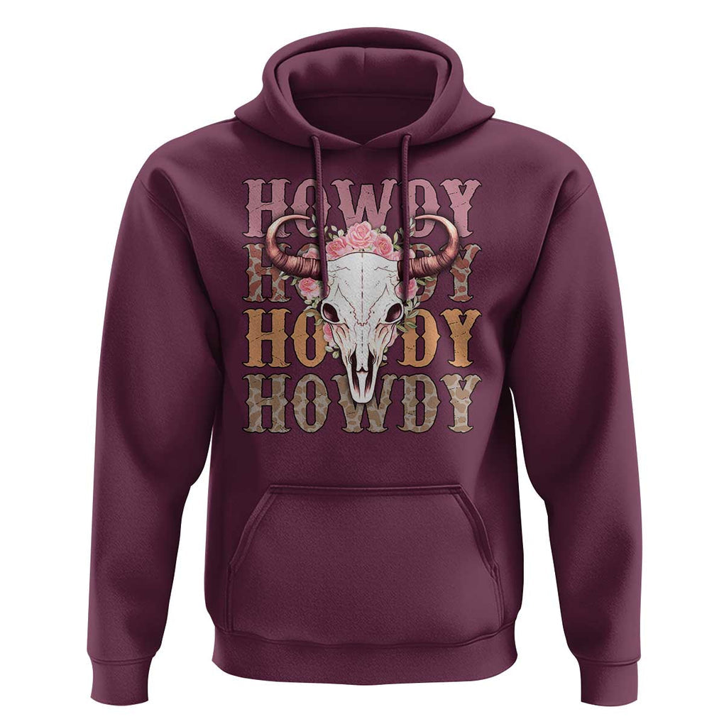 Country Cowgirl Hoodie Howdy Rodeo Cowboy Flower Skull TS11 Maroon Print Your Wear