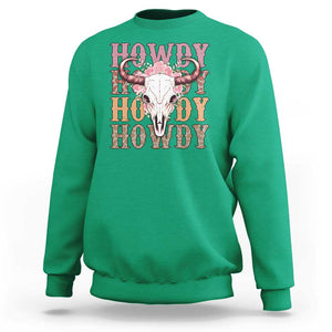 Country Cowgirl Sweatshirt Howdy Rodeo Cowboy Flower Skull TS11 Irish Green Print Your Wear