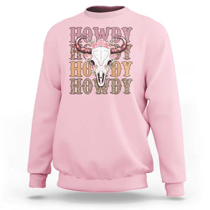 Country Cowgirl Sweatshirt Howdy Rodeo Cowboy Flower Skull TS11 Light Pink Print Your Wear