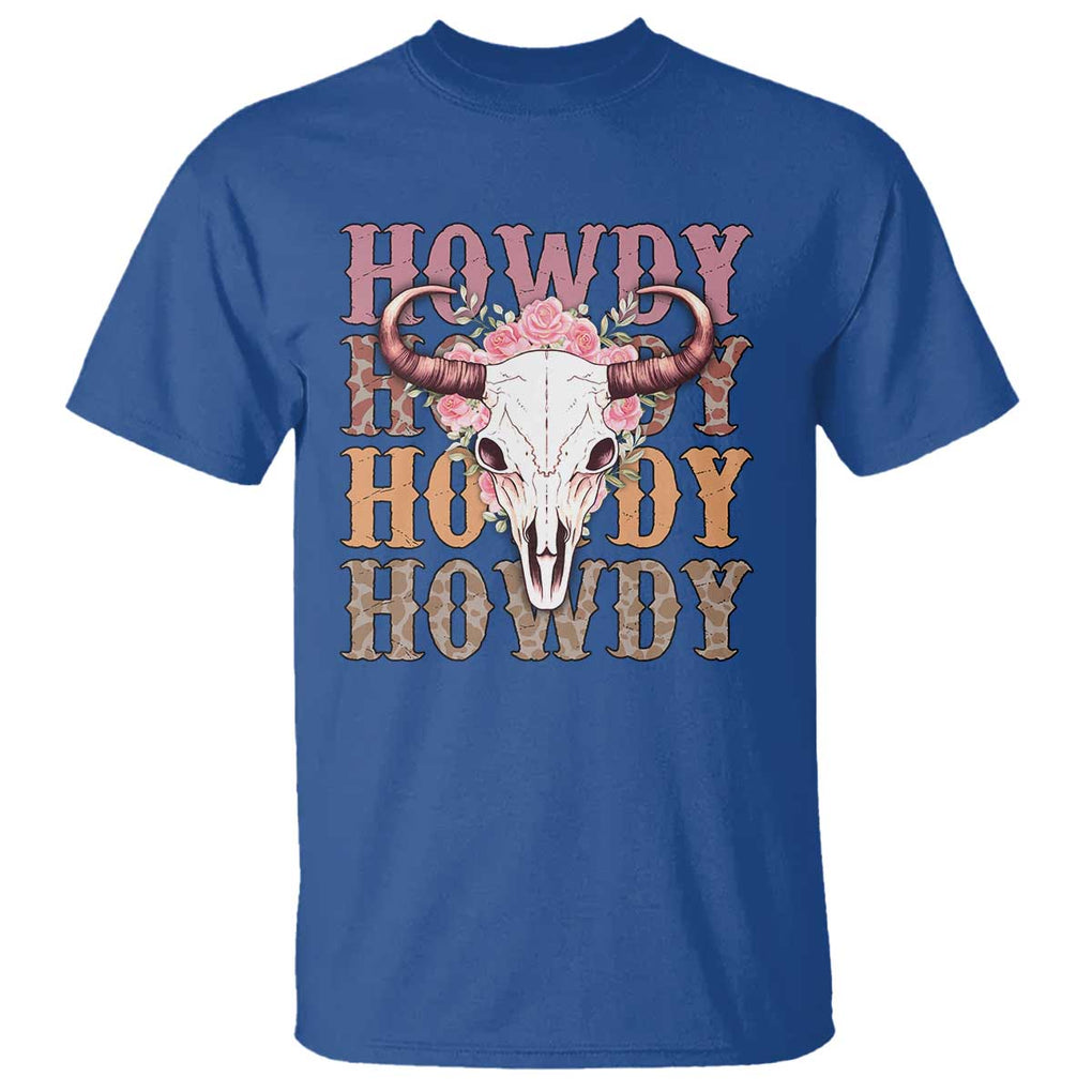 Country Cowgirl T Shirt Howdy Rodeo Cowboy Flower Skull TS11 Royal Blue Print Your Wear