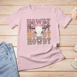 Country Cowgirl T Shirt For Women Howdy Rodeo Cowboy Flower Skull TS11 Light Pink Print Your Wear