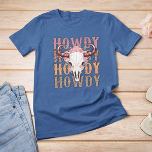 Country Cowgirl T Shirt For Women Howdy Rodeo Cowboy Flower Skull TS11 Royal Blue Print Your Wear
